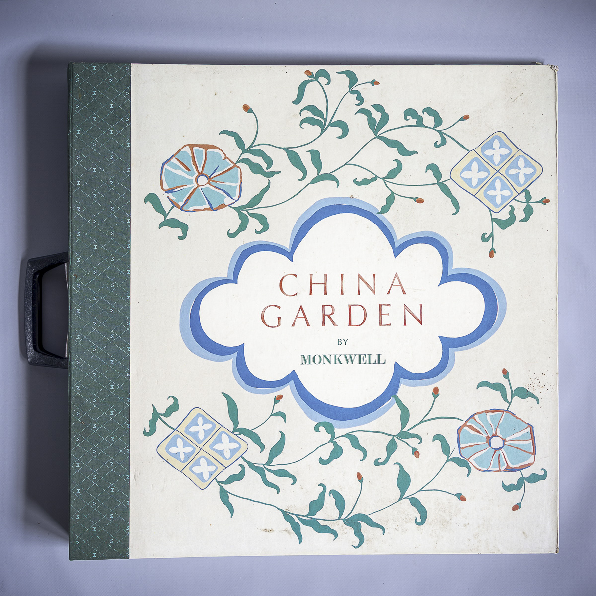 Pages from Monkwell interior textile collection used in heritage textile art composition