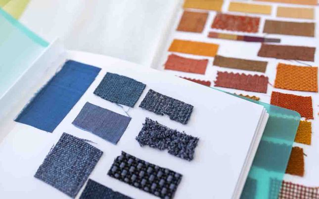 Materials and cut-offs prepared in the studio for sustainable wall art