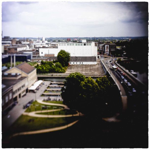 a view out of the window from the Sphinx factory 