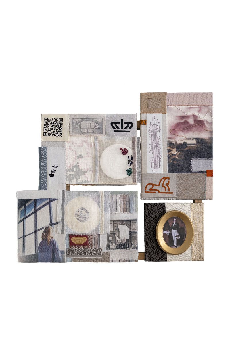 Heritage Material Design wall panel made from reclaimed regional textiles